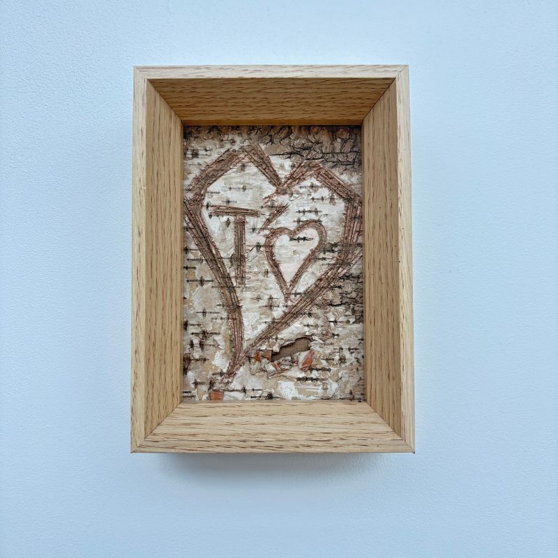 "T'♥︎" Birch Bark Frame Engraved
