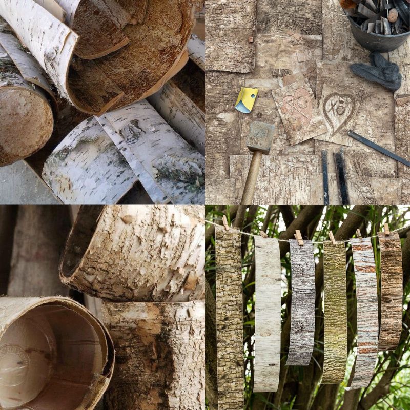 "Heart" Birch Bark Frame Light Engraved