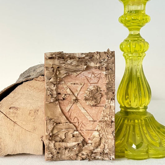 "XO Love" Mini Birch Bark Plaque Deep Engraved