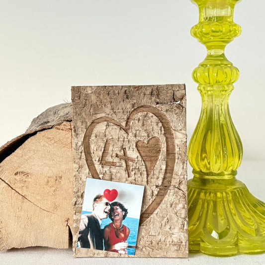 Initials Mini Birch Bark Plaque Engraved