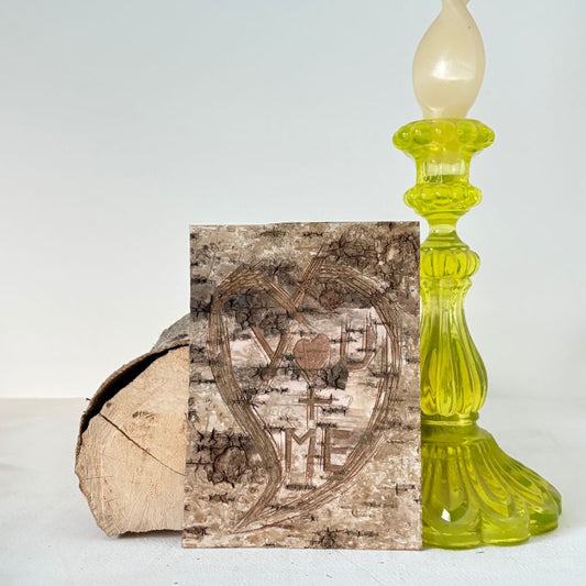 "You & Me" Small Birch Bark Plaque Engraved